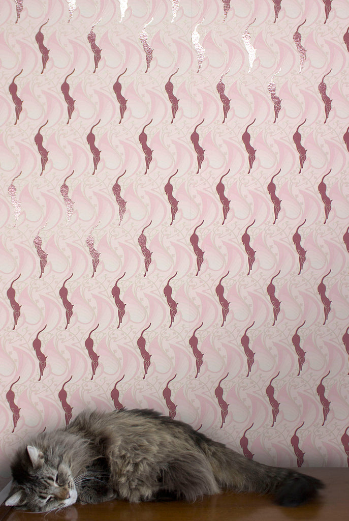 Art Nouveau Rose Pink Wallpaper