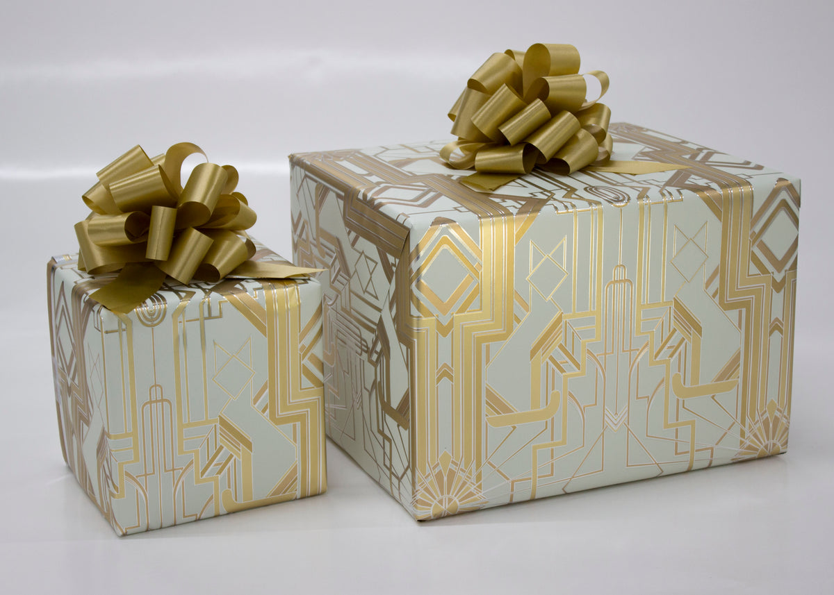 Beige cream wrapping paper with geometric ornaments
