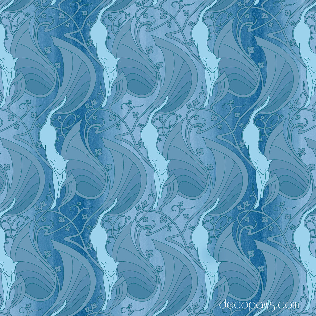 Mew-Veau Wrapping Paper Sapphire Blue