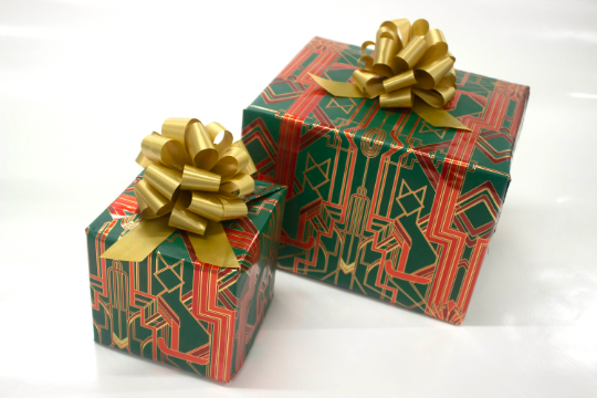 Catsby Metallic Holiday Green, Red and Gold Wrapping Paper